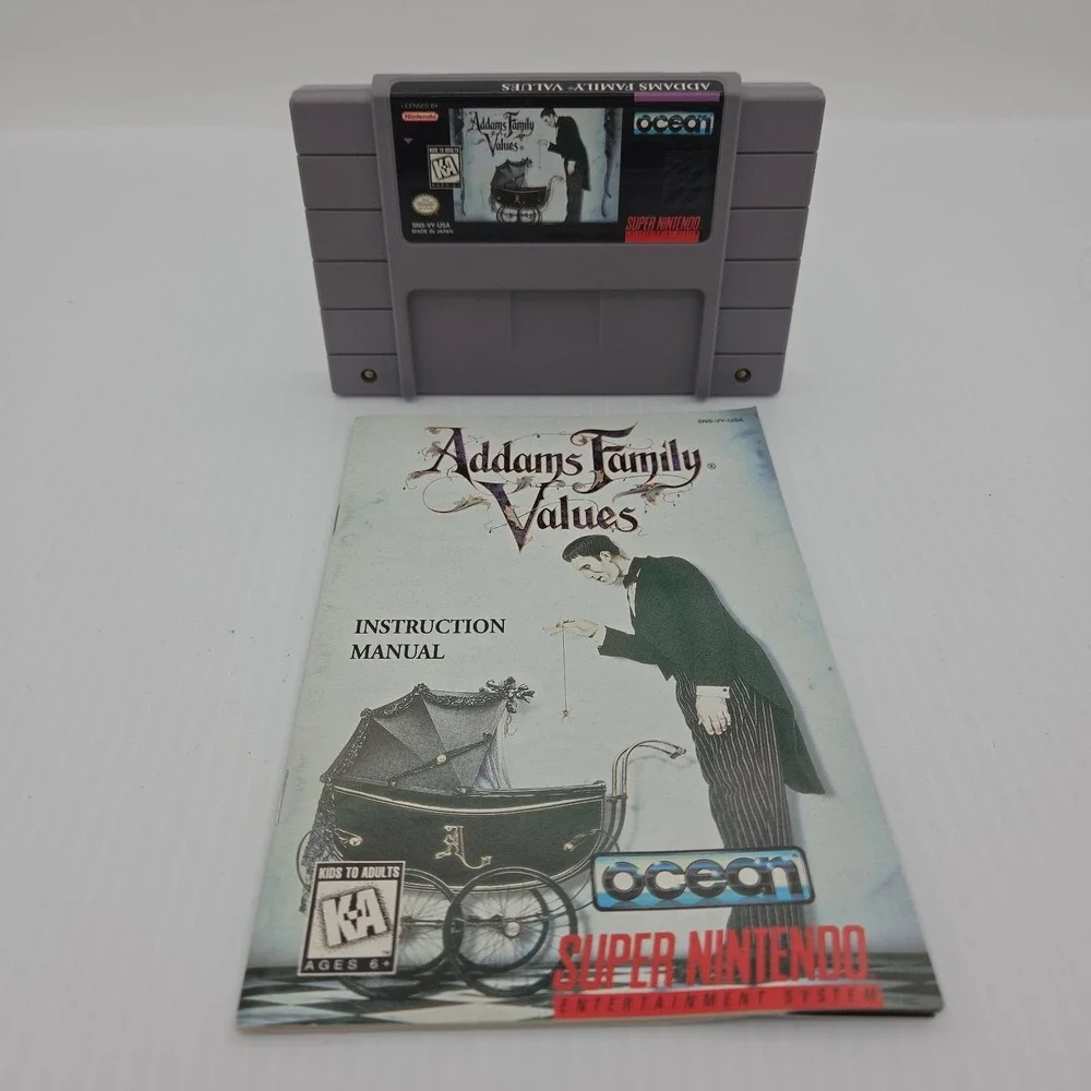 Addams Family Values Super Nintendo SNES Game Cartridge Manual SNS-VY-USA